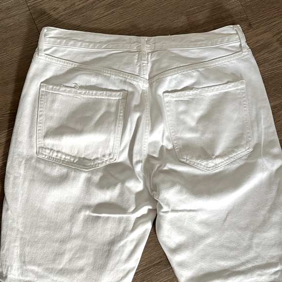 Agolde Riley High Rise Straight Leg Cropped Jeans in Veil White 31 - Picture 7 of 9